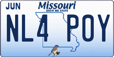 MO license plate NL4P0Y