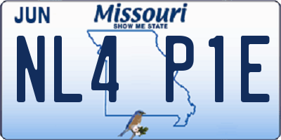 MO license plate NL4P1E