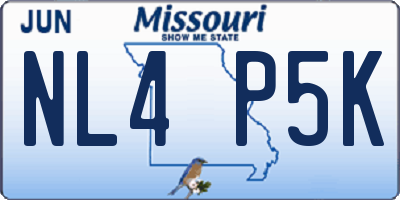 MO license plate NL4P5K