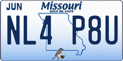 MO license plate NL4P8U