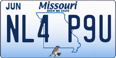 MO license plate NL4P9U
