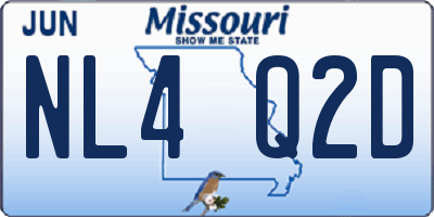 MO license plate NL4Q2D