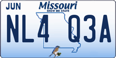 MO license plate NL4Q3A