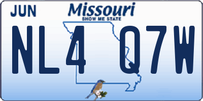 MO license plate NL4Q7W