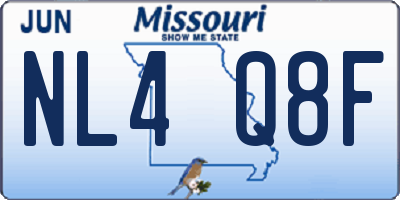 MO license plate NL4Q8F