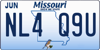 MO license plate NL4Q9U