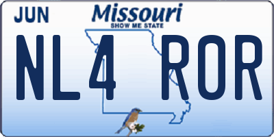 MO license plate NL4R0R