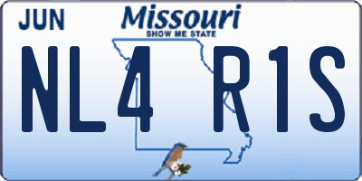 MO license plate NL4R1S