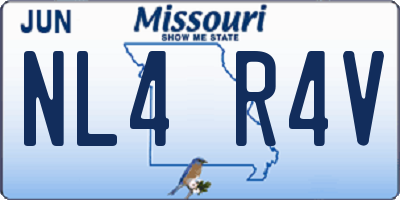 MO license plate NL4R4V