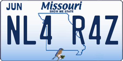MO license plate NL4R4Z