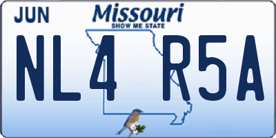 MO license plate NL4R5A