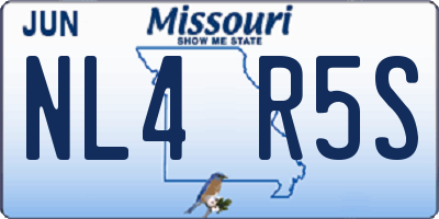 MO license plate NL4R5S
