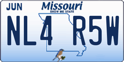 MO license plate NL4R5W