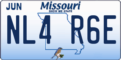 MO license plate NL4R6E