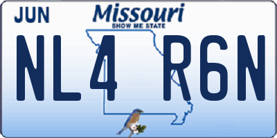 MO license plate NL4R6N