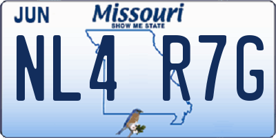 MO license plate NL4R7G
