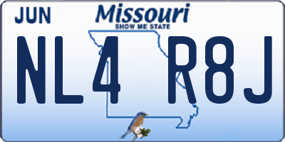 MO license plate NL4R8J