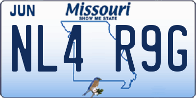 MO license plate NL4R9G