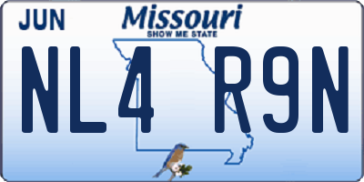 MO license plate NL4R9N