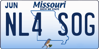 MO license plate NL4S0G