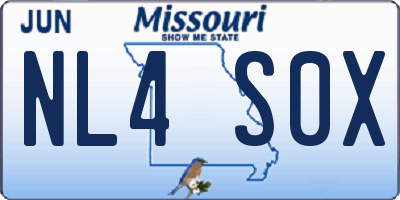 MO license plate NL4S0X
