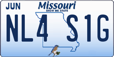 MO license plate NL4S1G