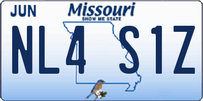 MO license plate NL4S1Z