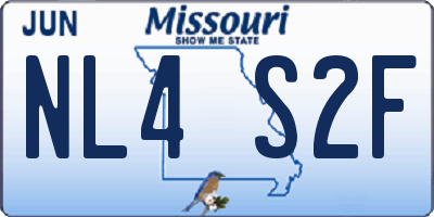 MO license plate NL4S2F
