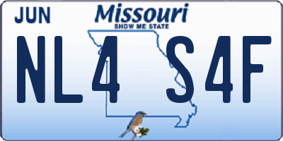 MO license plate NL4S4F