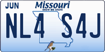 MO license plate NL4S4J