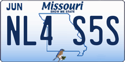 MO license plate NL4S5S