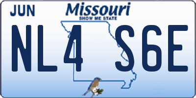 MO license plate NL4S6E
