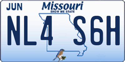 MO license plate NL4S6H