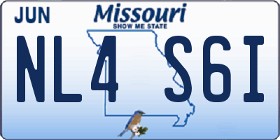 MO license plate NL4S6I