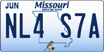 MO license plate NL4S7A