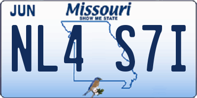 MO license plate NL4S7I