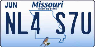 MO license plate NL4S7U