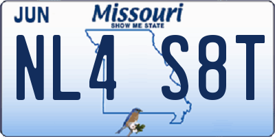 MO license plate NL4S8T