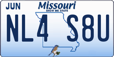 MO license plate NL4S8U