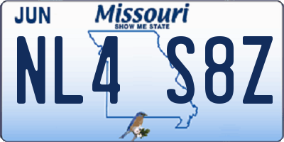 MO license plate NL4S8Z