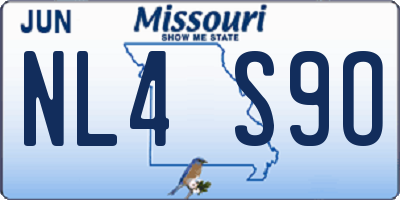MO license plate NL4S9O