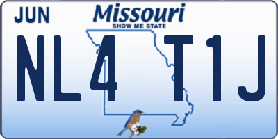 MO license plate NL4T1J