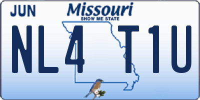 MO license plate NL4T1U