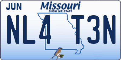 MO license plate NL4T3N