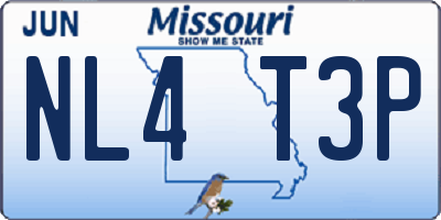 MO license plate NL4T3P