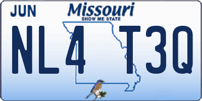 MO license plate NL4T3Q