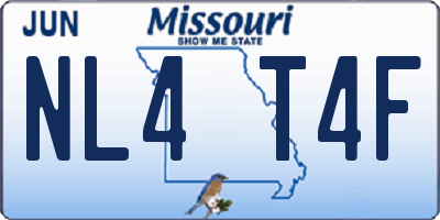 MO license plate NL4T4F