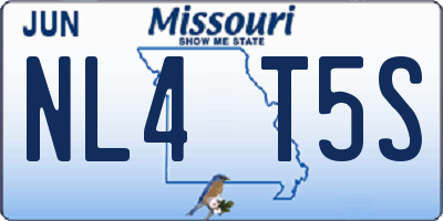 MO license plate NL4T5S