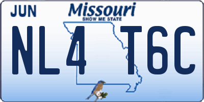 MO license plate NL4T6C
