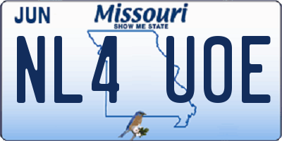 MO license plate NL4U0E
